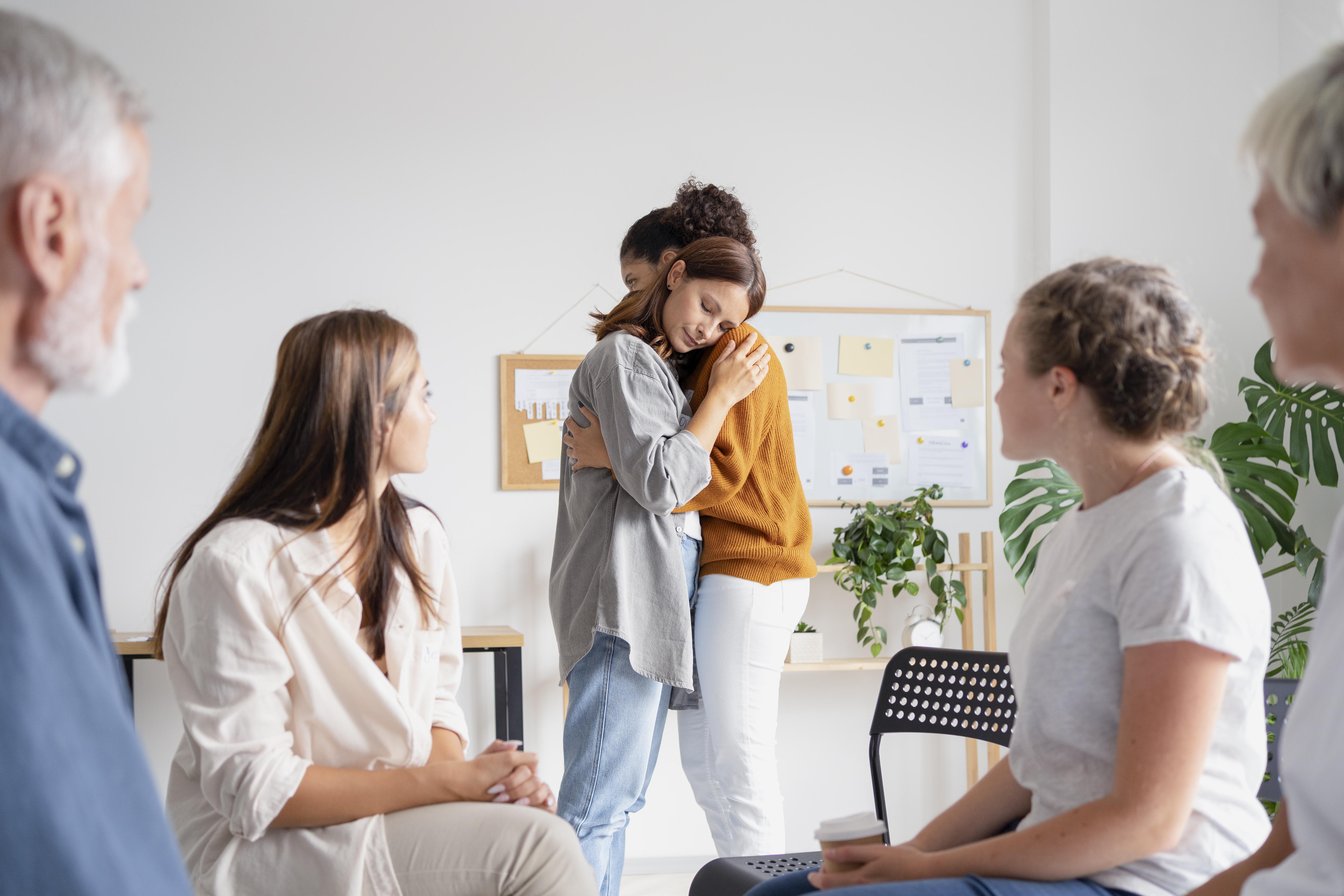 People meeting at community center